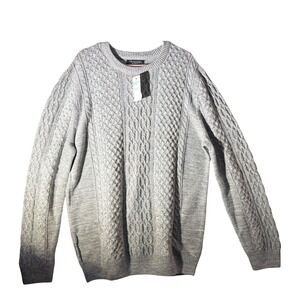 Primark NWT Mens Cable Knit Gray Sweater Size 2XL Organic Cotton